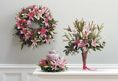 Oriental Lilies Tribute- Wreath 81-1